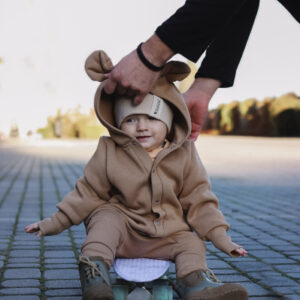Eared Jumpsuit for Babies and Kids – Cacao