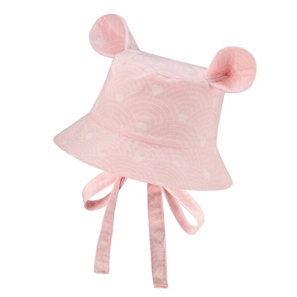 Kids Hat with Ears – Waves on Pink