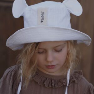 Kids Hat with Ears – White