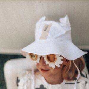 Kids Hat with Ears – White