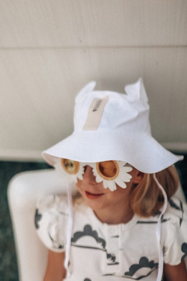 Kids Hat with Ears – White