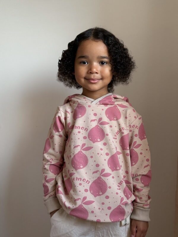 Kids Hoodie with Ears – Beige Lemons