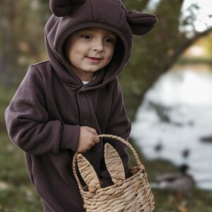 Eared Jumpsuit for Babies and Kids – Chocolate