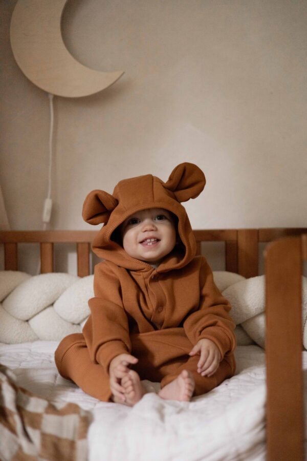 Eared Jumpsuit for Babies and Kids – Cinnamon