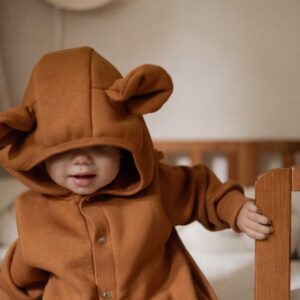 Eared Jumpsuit for Babies and Kids – Cinnamon