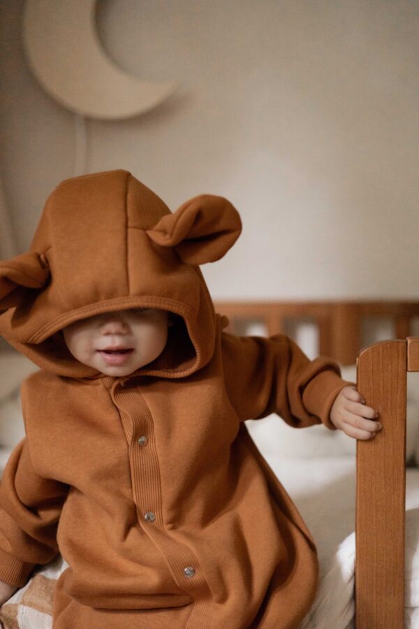 Eared Jumpsuit for Babies and Kids – Cinnamon