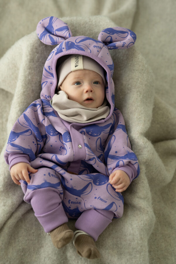 Eared Jumpsuit for Babies and Kids – Lilac Fenio
