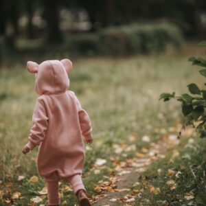 Eared Jumpsuit for Babies and Kids – Peach