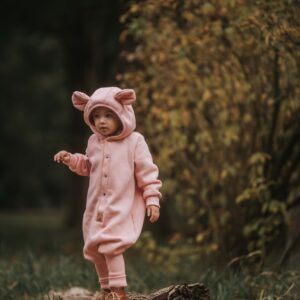 Eared Jumpsuit for Babies and Kids – Peach