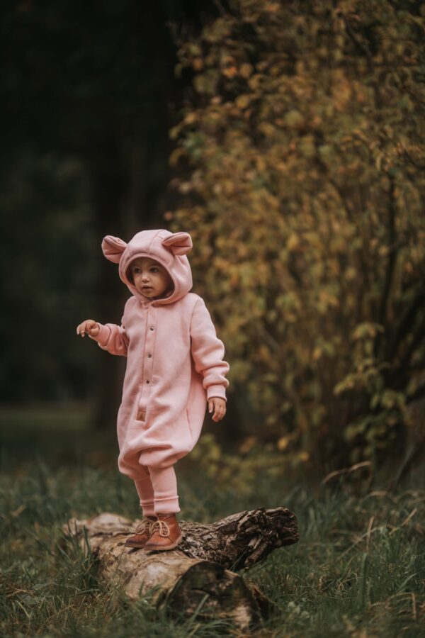 Eared Jumpsuit for Babies and Kids – Peach