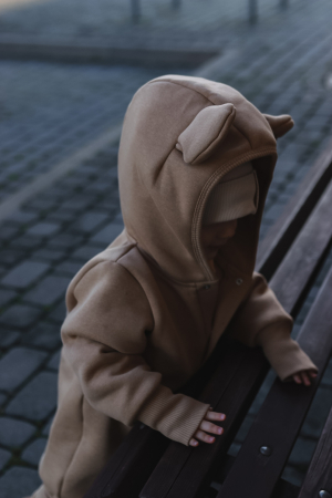 Eared Jumpsuit for Babies and Kids – Cacao