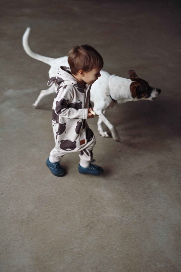 Eared Jumpsuit for Babies and Kids – Beige Bear