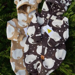Eared Jumpsuit for Babies and Kids – Chocolate Polar Bear