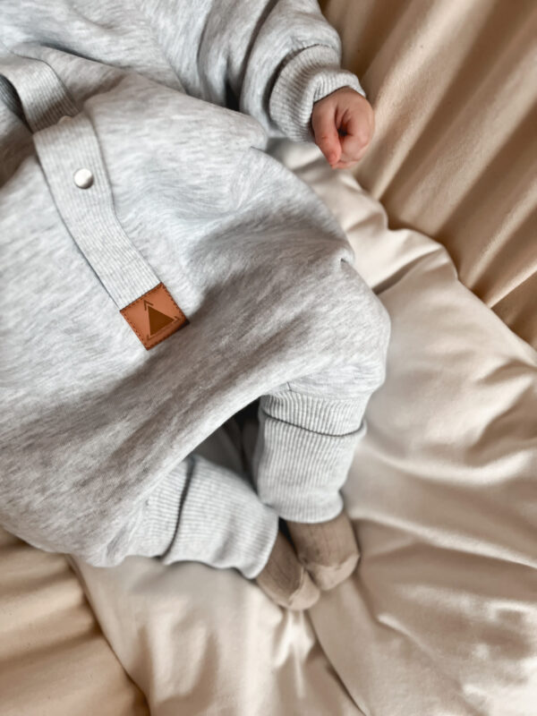 Eared Jumpsuit for Babies and Kids – Melange Grey