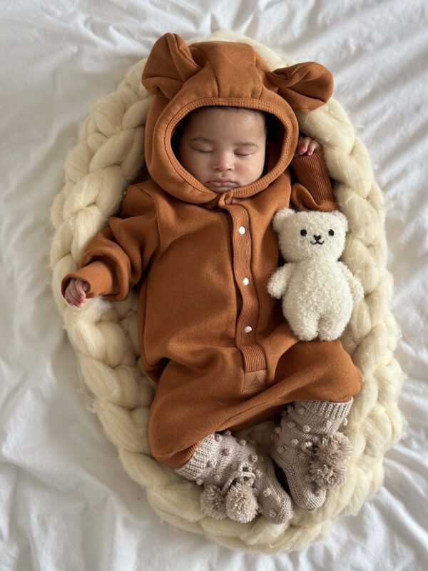 Eared Jumpsuit for Babies and Kids – Cinnamon