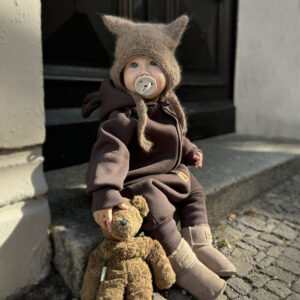 Eared Jumpsuit for Babies and Kids – Chocolate