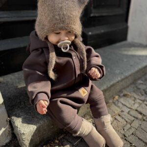 Eared Jumpsuit for Babies and Kids – Chocolate