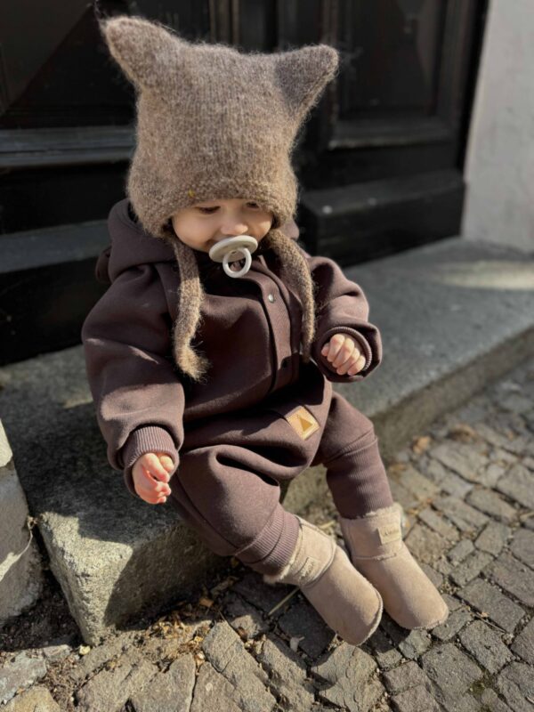 Eared Jumpsuit for Babies and Kids – Chocolate