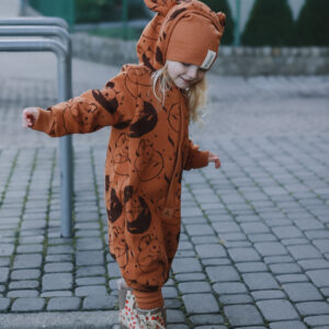 Eared Jumpsuit for Babies and Kids – Cinnamon Squirrel