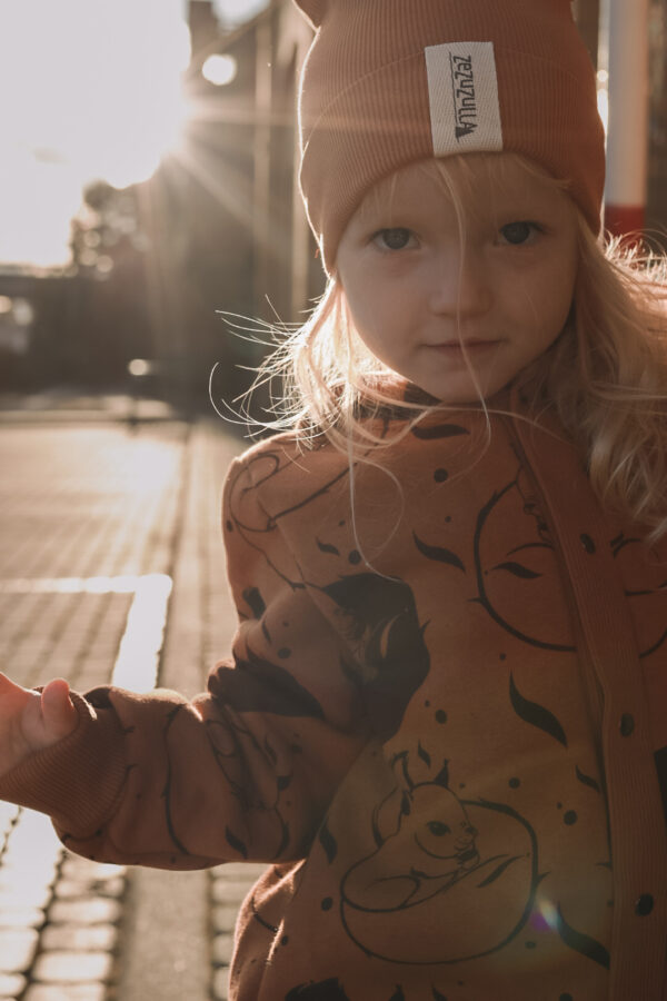 Eared Jumpsuit for Babies and Kids – Cinnamon Squirrel