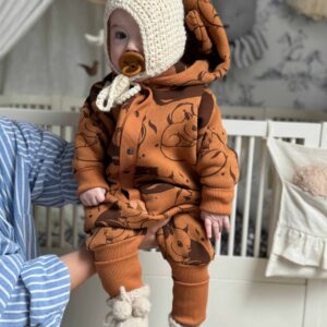 Eared Jumpsuit for Babies and Kids – Cinnamon Squirrel