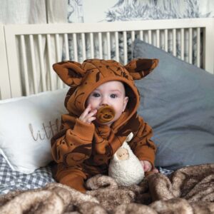 Eared Jumpsuit for Babies and Kids – Cinnamon Squirrel