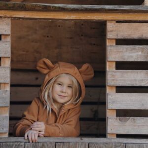 Eared Jumpsuit for Babies and Kids – Cinnamon