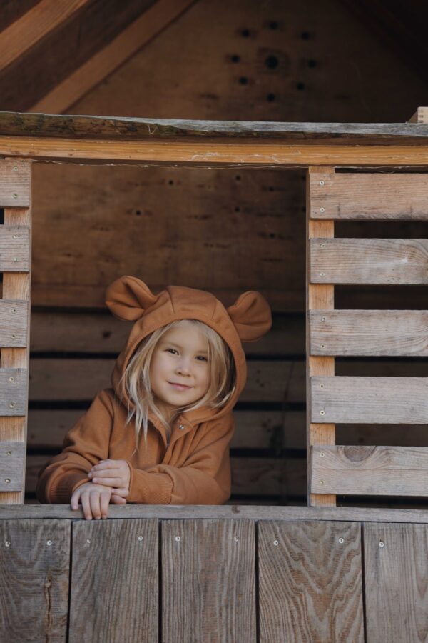 Eared Jumpsuit for Babies and Kids – Cinnamon