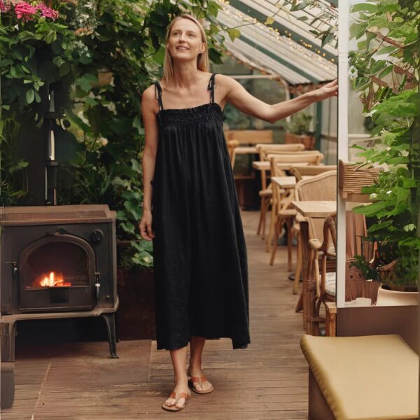 Linen Ballade Dress – Black