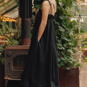 Linen Ballade Dress – Black