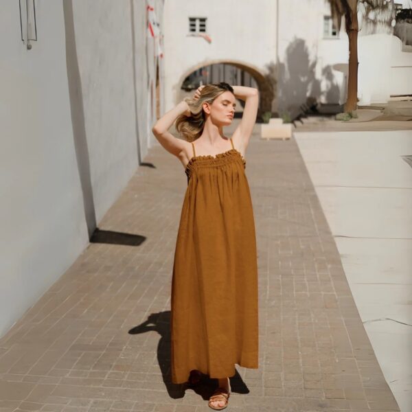 Linen Ballade Dress – Bronze