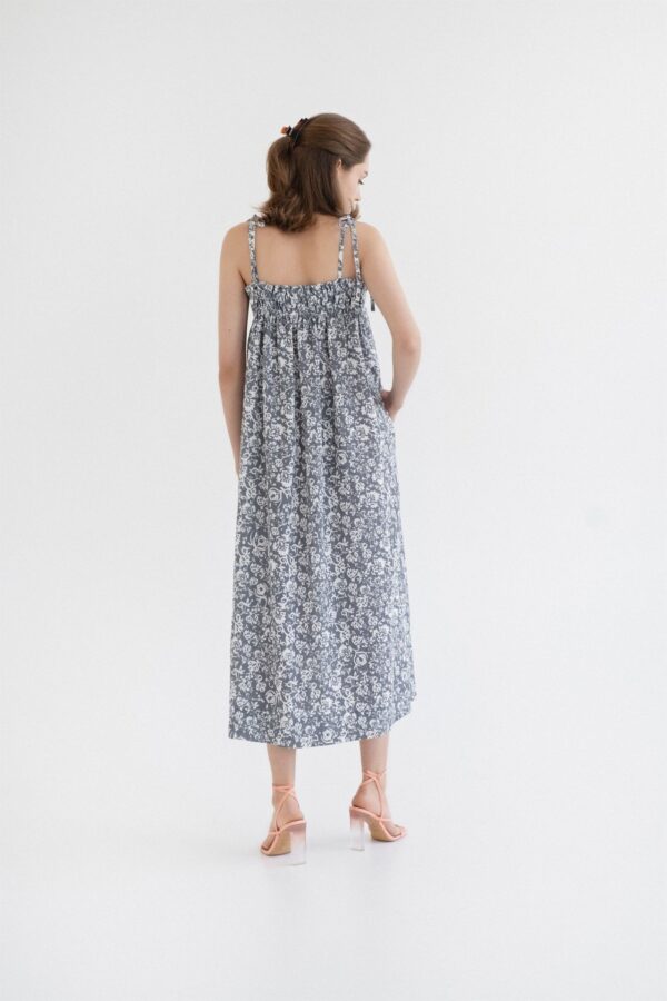 Linen Ballade Dress – Porcelain Flowers