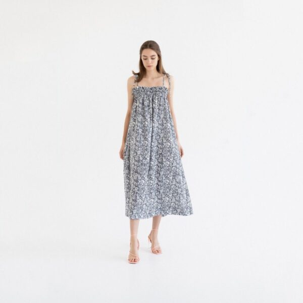Linen Ballade Dress – Porcelain Flowers