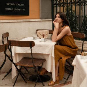 Linen Fugue Dress – Bronze