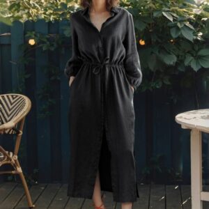 Linen Rhapsody Dress - Black