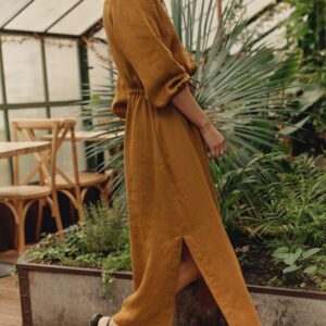 Linen Rhapsody Dress - Bronze