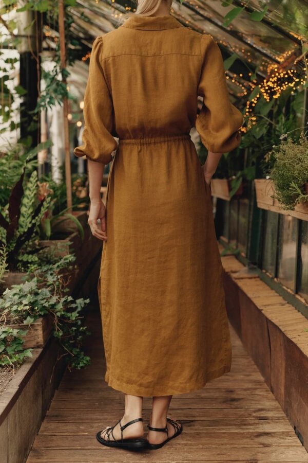 Linen Rhapsody Dress – Bronze