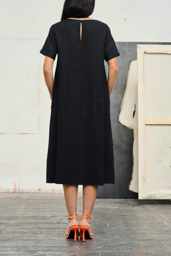 Linen Speedwell Dress – Black
