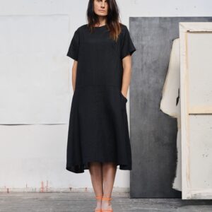 Linen Speedwell Dress – Black