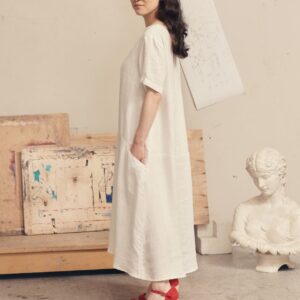Linen Speedwell Dress – Optical White