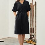 Linen Vine Dress - Black