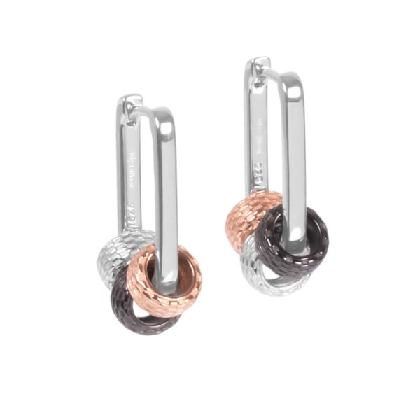 Metropolitan Hoops Rolling Charm – Rose Gold and Silver