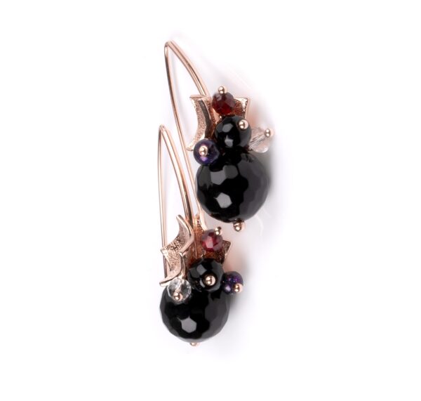 Richie Black Earrings – Rose Gold and Silver
