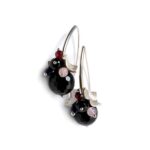 Richie Black Earrings - Rose Gold and Silver