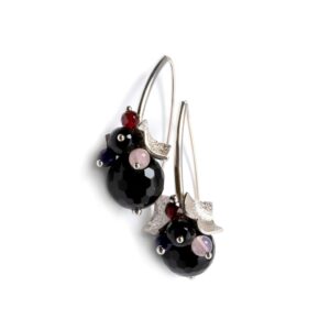 Richie Black Earrings - Rose Gold and Silver