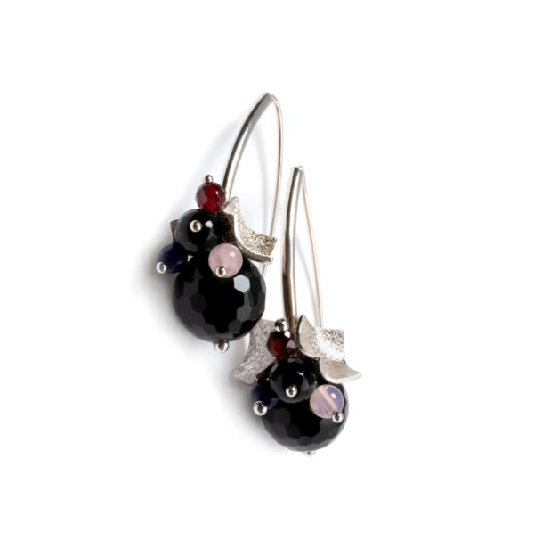 Richie Black Earrings – Rose Gold and Silver