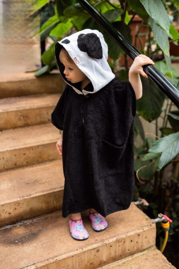Short-Sleeve Poncho PANDA – For TODDLERS (Size 82/86-116)