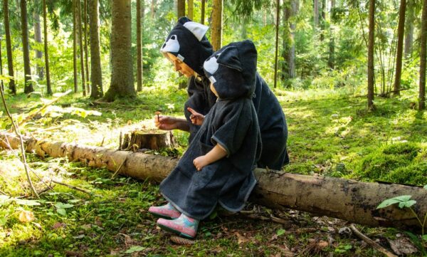 Short-Sleeve Poncho WOLF – For TODDLERS (Size 82/86-116)