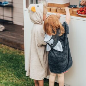 Short-Sleeve Poncho WOLF – For TODDLERS (Size 82/86-116)