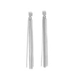 Solid C-Tassel Earrings - Rose Gold and Silver